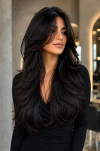 27. Butterfly Layers on Dark Hair