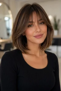 22. Medium Bob with Curtain Bangs