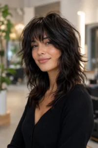 33. Layered Shag for Thick Hair