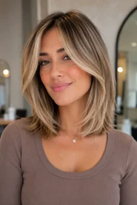 48. Feathered Long Layers for Mature Hair