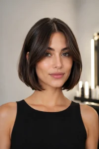 18. Curtain Bangs on a Center-Part Bob