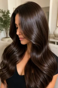 7. Glossy Brown with a Shine Treatment