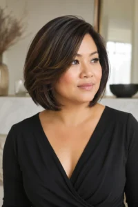 11. Classic Layered Bob with Side Part