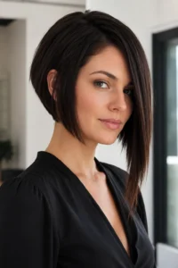 26. Sharp Angled Bob with Razored Tips
