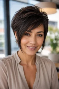 27. Angled Pixie with Longer Cheekbone Layers