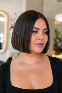 32. Blunt Chin Length Cut with Hidden Layers