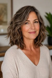 16. Shoulder Length Layered Cut with Beachy Waves
