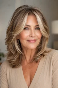 10. Layered Cut with Face-Framing Highlights