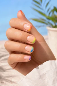 27. Rainbow Ombre Tips