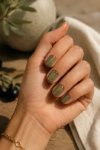 25. Olive Green with Gold Details