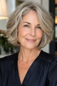 29. Layered Bob for Fine Aging Hair