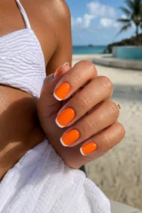 2. Hot Orange with White Tips