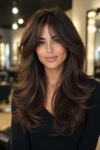 34. Blowout Shag for Thick Hair