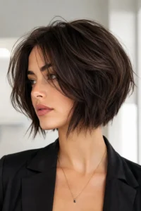 7. Graduated Choppy Bob with Layers