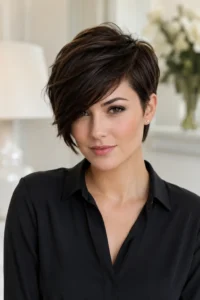 32. Side-Swept Fringe with Long Pixie