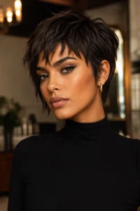 35. Choppy Textured Fringe with Long Pixie