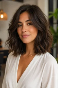 6. Classic Collarbone Lob with Layers