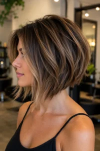 17. Textured A-Line Bob with Layers