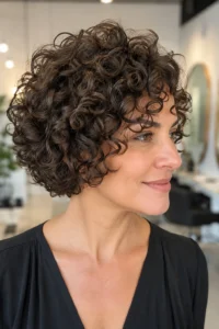 19. Curly Layered Short Bob