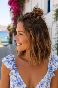 35. Knotted Half-Up Bun