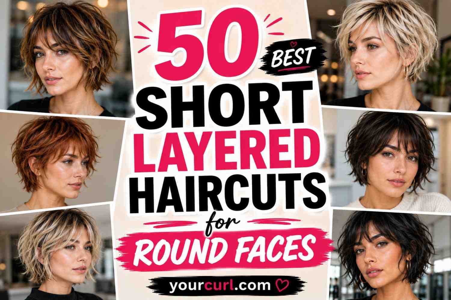 short layered haircuts for round faces