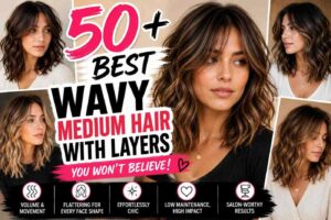 wavy medium hair with layers