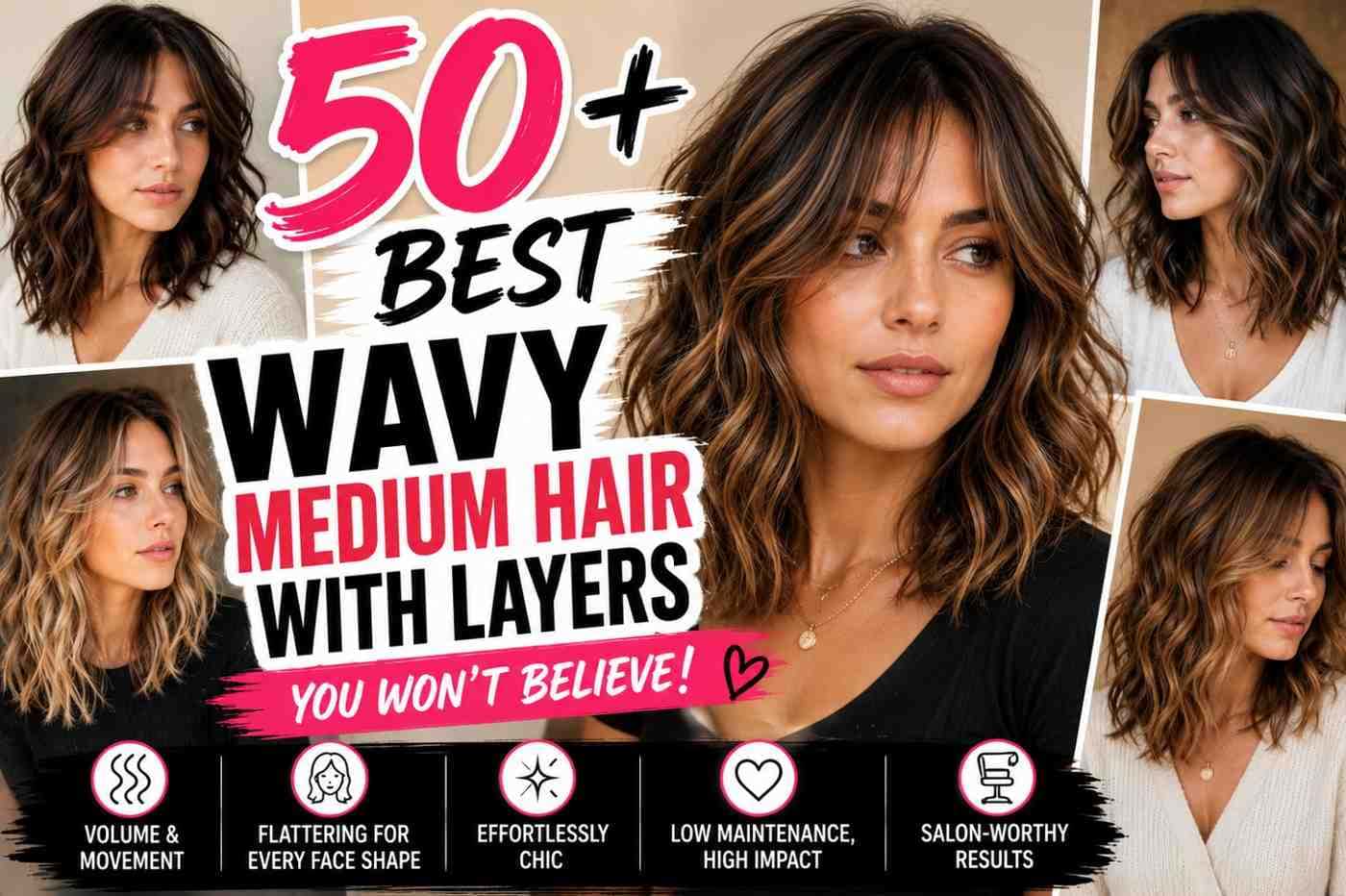 wavy medium hair with layers