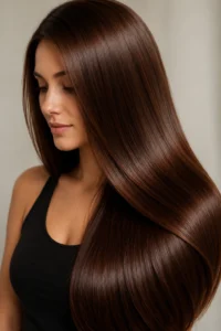 6. Chestnut Brown Hair Gloss With Glass Hair Finish