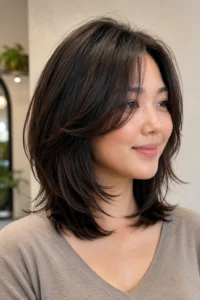 17. Layered Bob for Round Face