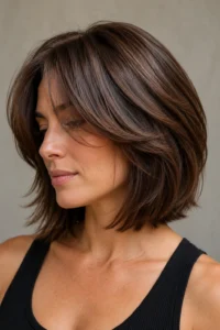 22. Brunette Layered Bob