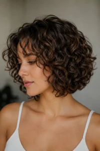 25. Curly Layered Bob