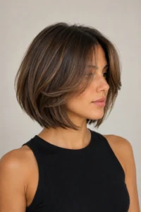 33. Middle-Part Layered Bob