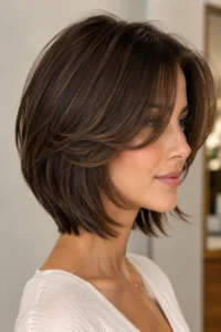 18. Layered Bob for Oval Face