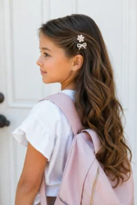30. Side-Swept Long Hair With Decorative Clips