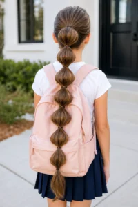 22. Cascading Bubble Ponytail