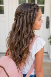 35. Waterfall Braid With Loose Hair