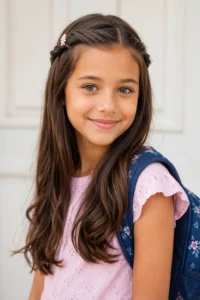 7. Twisted Front Sections With Barrettes
