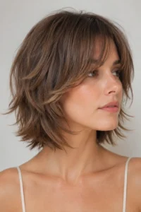 5. Feathered Layered Bob