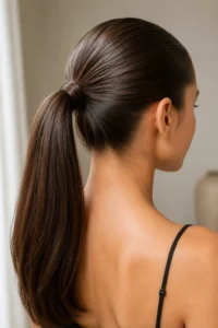 16. Simple Ponytail With Serum