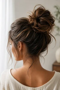 23. Messy Bun With Texturizing Spray