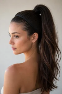 22. High Ponytail With Headband