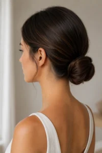 1. Classic Low Bun Hairstyles For Humid Weather