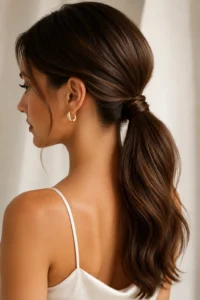 9. Low Ponytail With Wrap