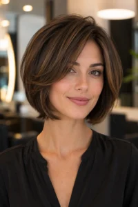 23. Layered Bob for Oval Face