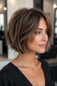 25. Piecey Layered Bob