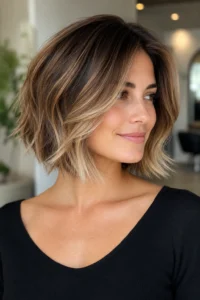 26. Layered Bob with Balayage