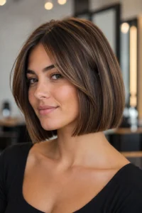 28. Layered Bob with Blunt Ends
