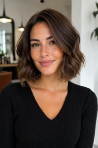 3. Medium Layered Bob with Soft Waves