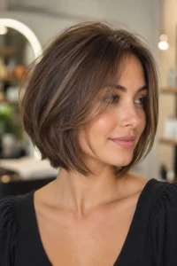 33. Layered Bob with Face-Framing Pieces