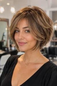2. Short Feathered Layered Bob